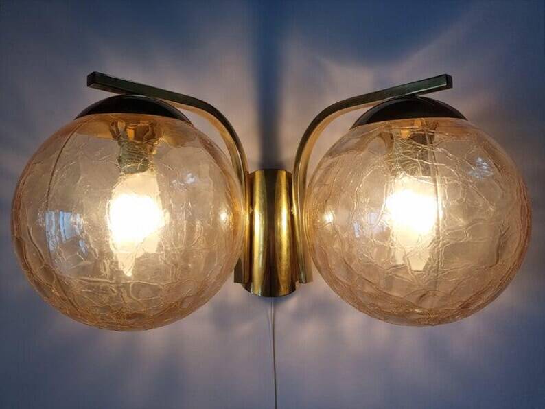 Midcentury Brass Wall Lamp, Germany, 1970s