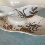Gien polychrome gravy boat Carnation model