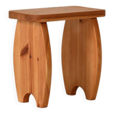 Vintage Scandinavian Solid Pine Stool