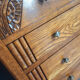 Art Deco commode with marble top, vintage antique furniture.
