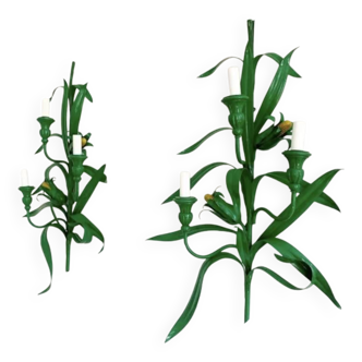 Pair of "Épis" wall lights in painted metal