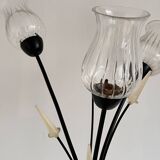 Three-light tulip floor lamp