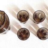 Orangeade or lemonade service Pitcher + 6 Art Deco glasses