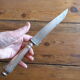 Old meat knife nineteenth century handle silver filled chiseled punch