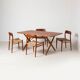 Table à manger AT-303 Sawhorse de Hans Wegner pour Andreas Tuck, Danemark, années 1960.