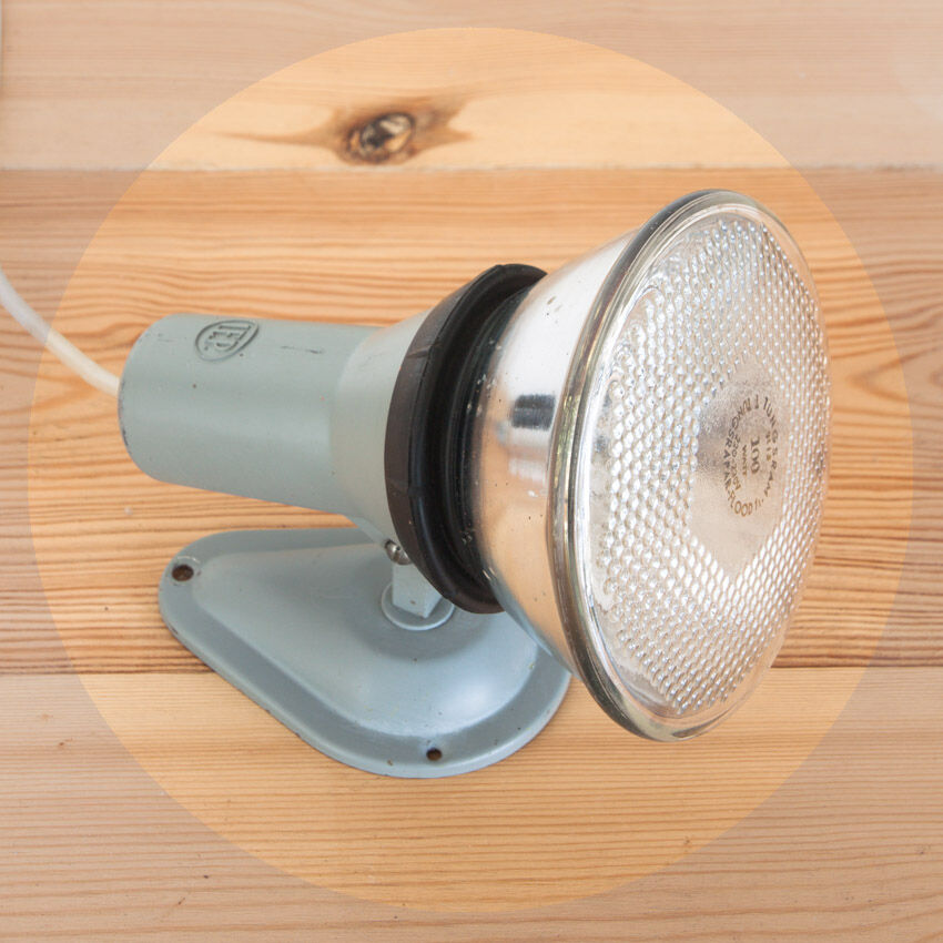 Set of three industrial wall lamps. Spain, 1960s