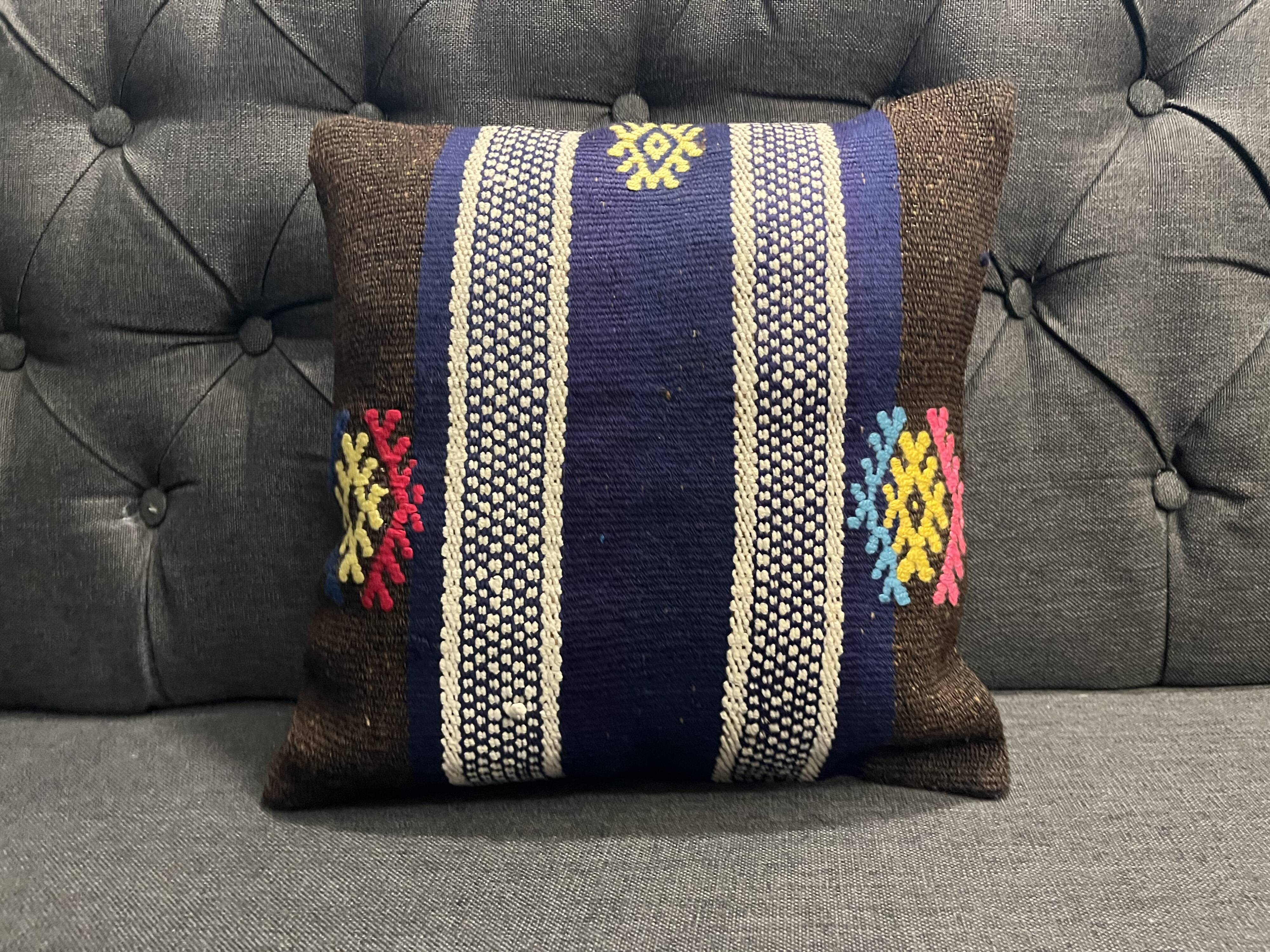 Black Wool Cushion Cover