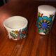 3 Coquetiers + salt shaker Villeroy Boch acapulco , vintage , ceramic