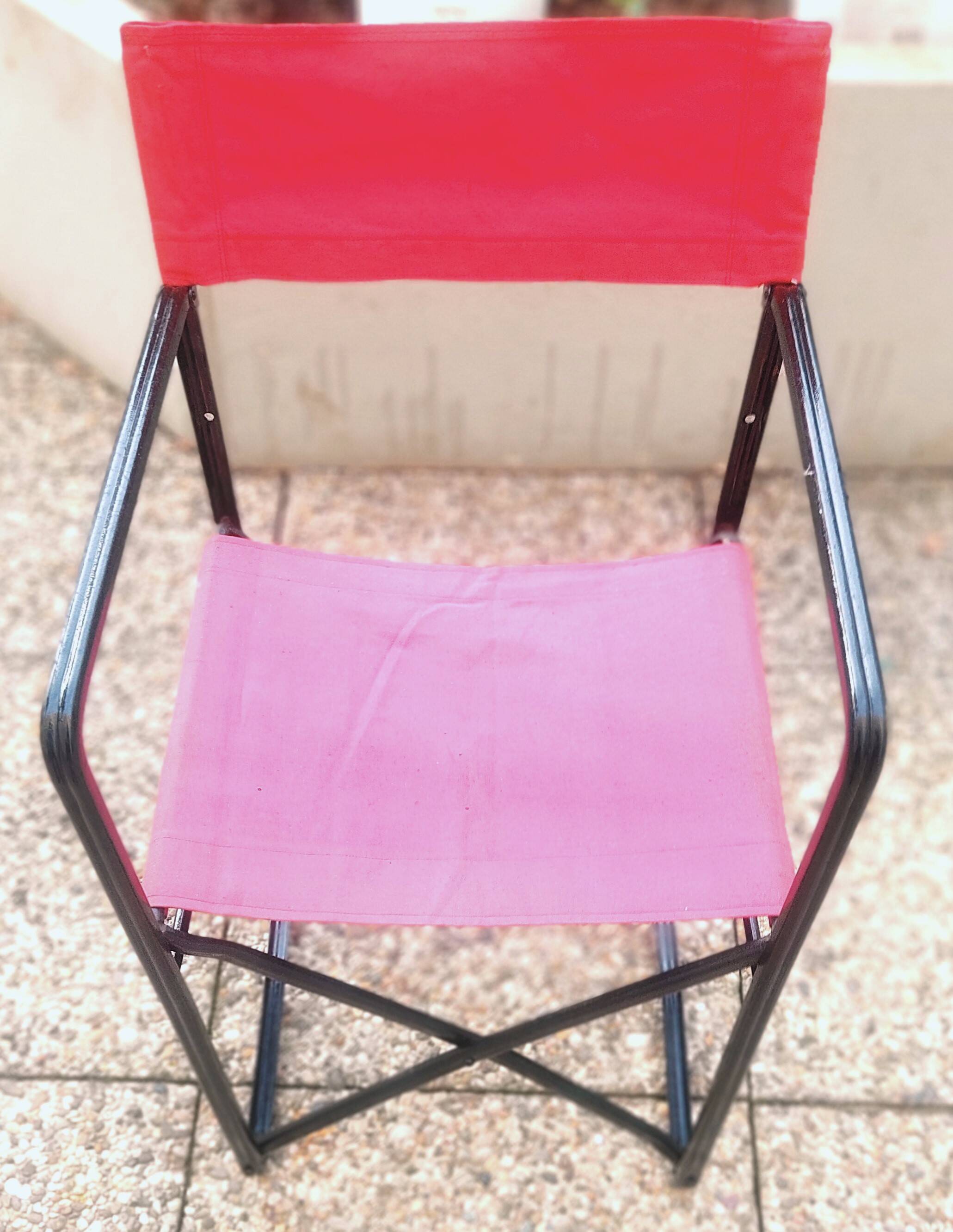 Pair of aluminum folding armchair and iron Director's armchair