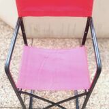 Paire de fauteuil pliant en aluminium et de fauteuil du Metteur-en-scène en fer