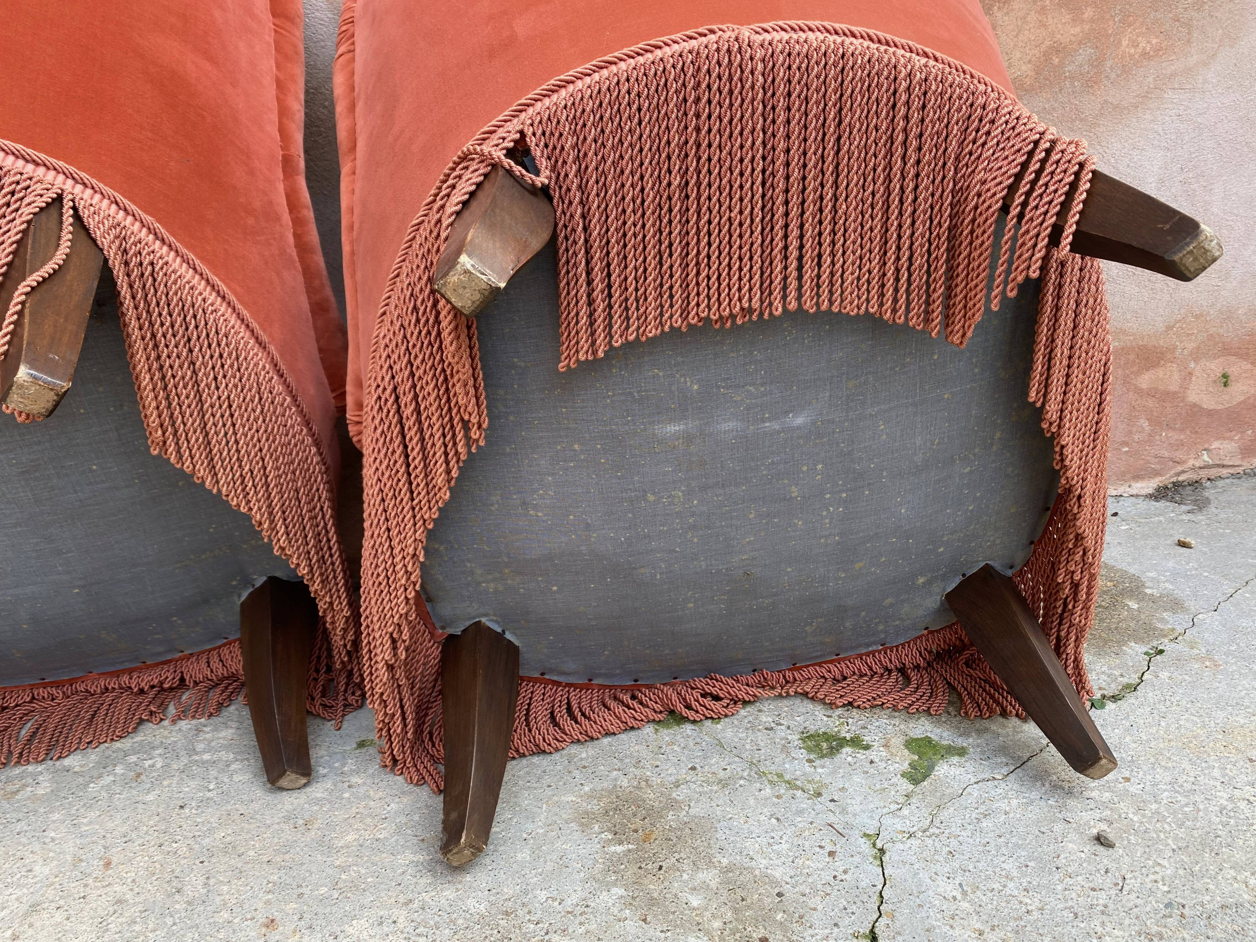 PAIR OF TOAD ARMCHAIRS