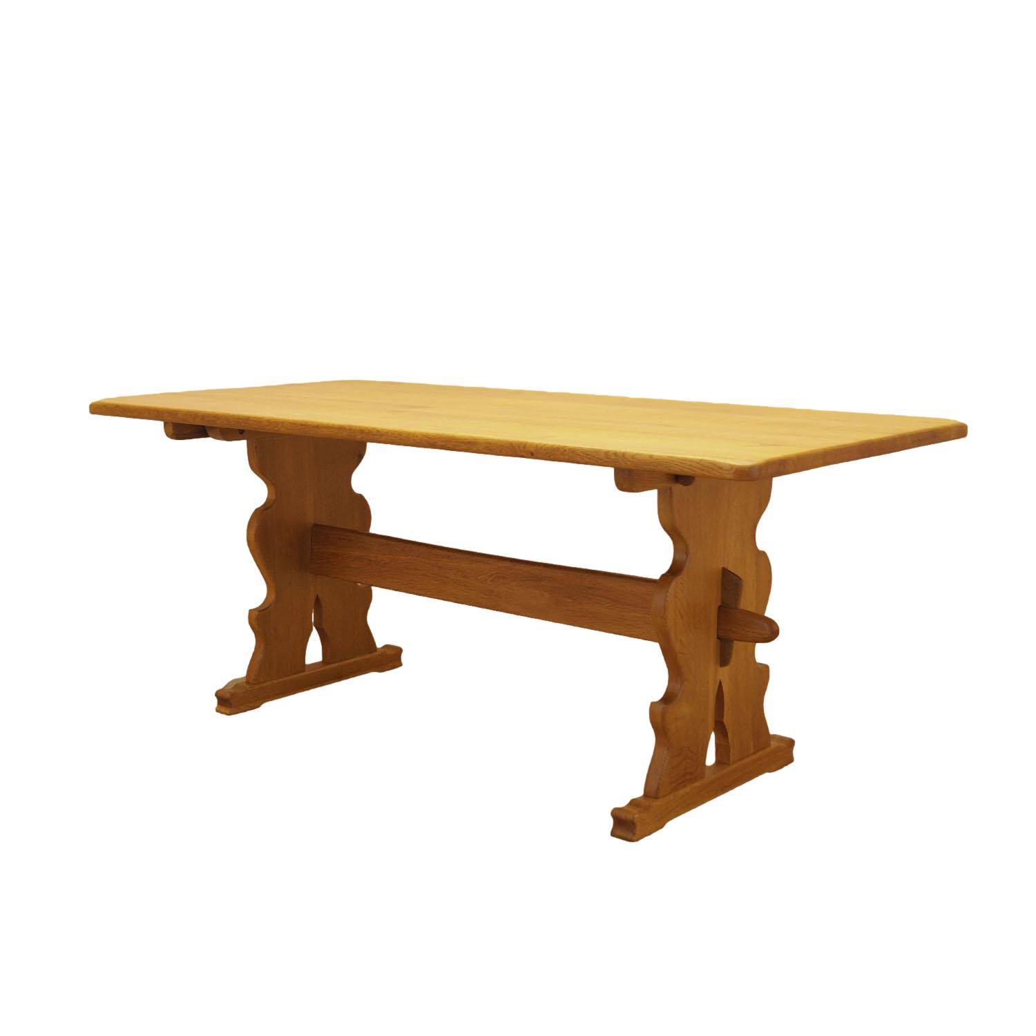 Solid oak dining table, Danish design, 1960s