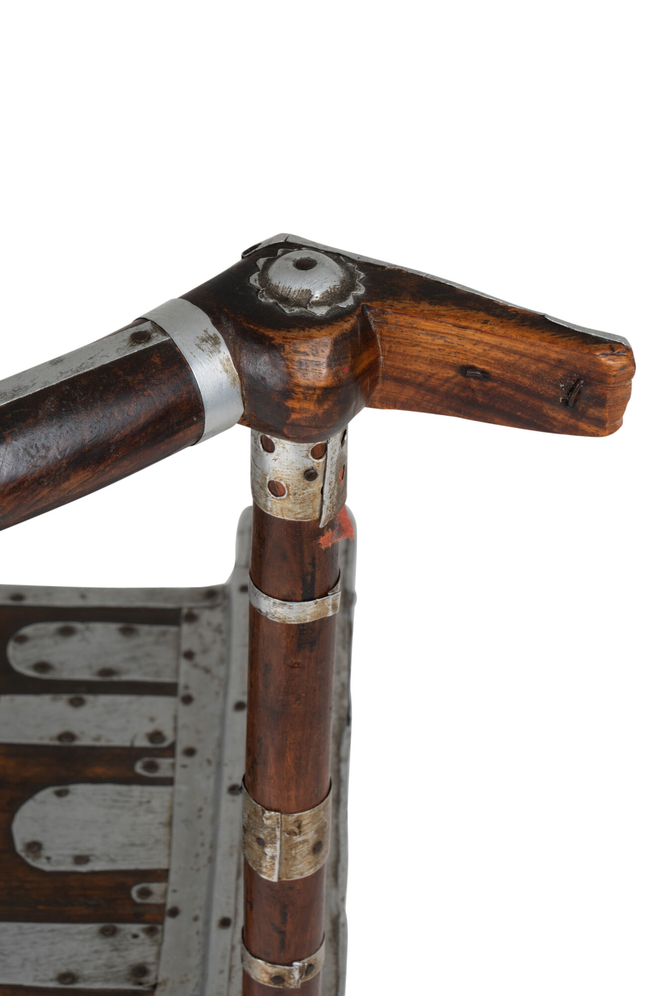 Chair decorated with hammered metal, 20th century