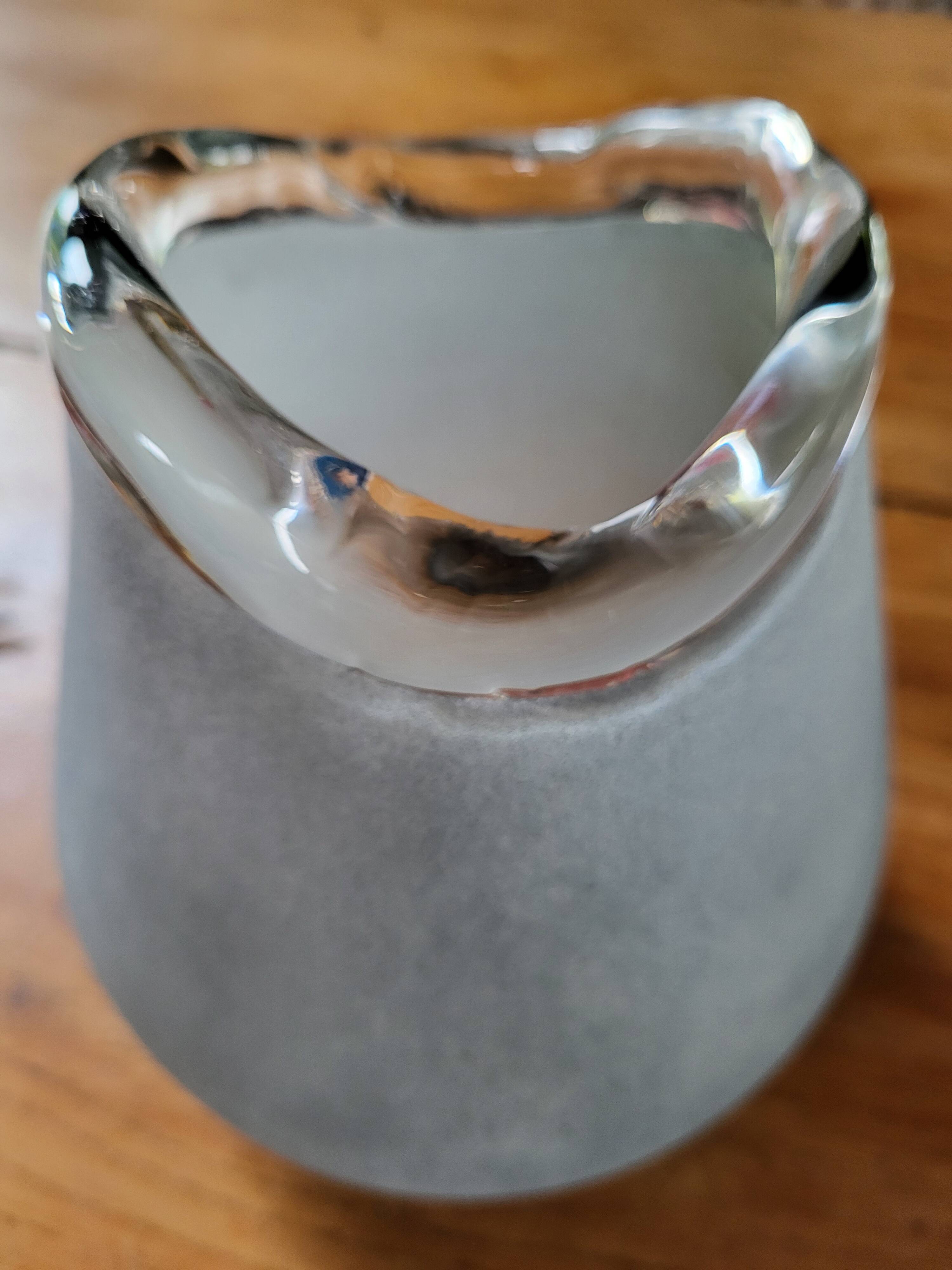 Biomorphic vase Murano granite gray glass paste