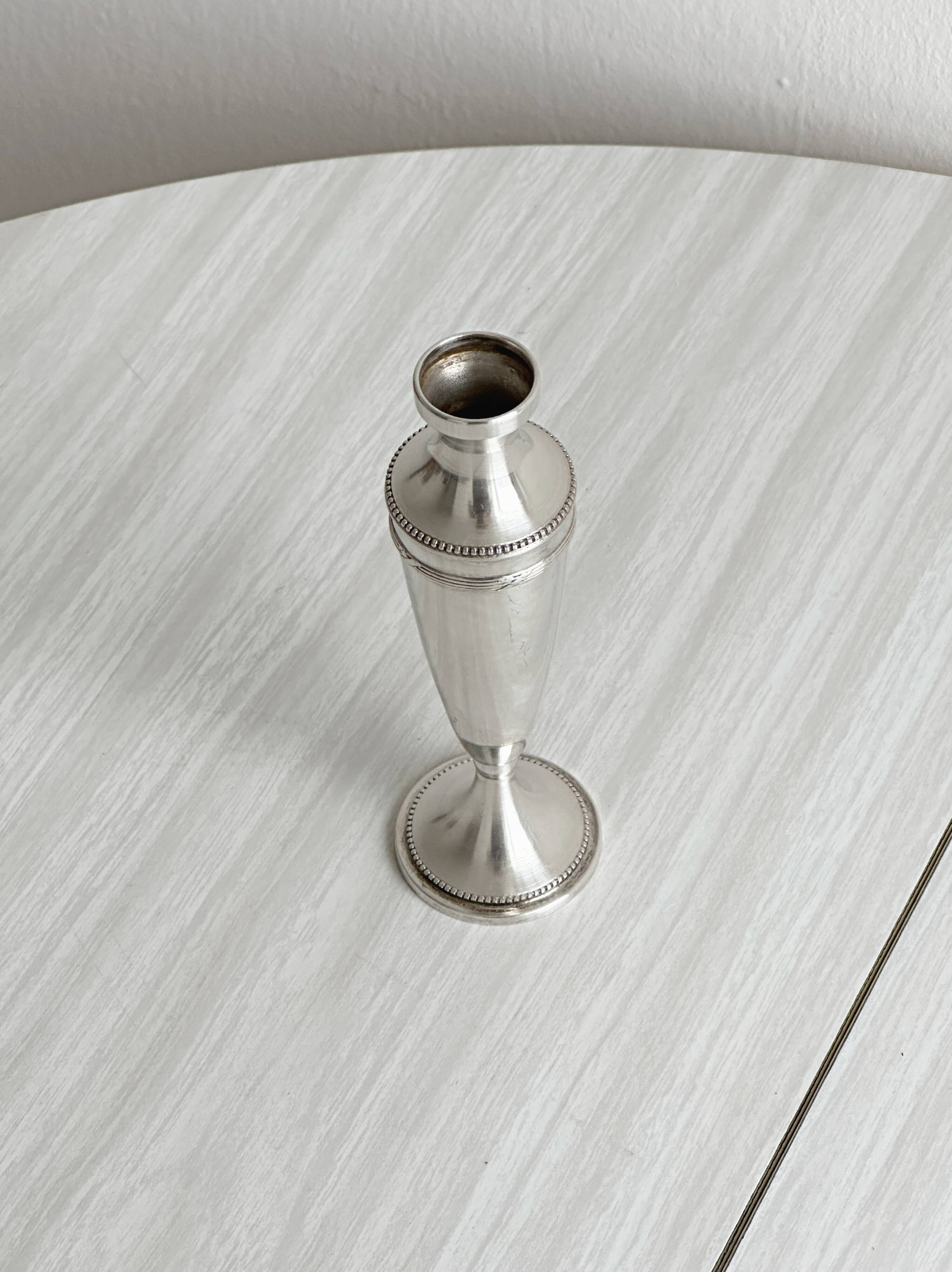 Small metal bud vase