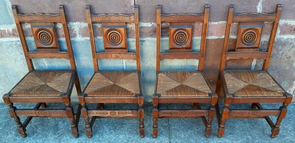 4 chaises basque en chêne