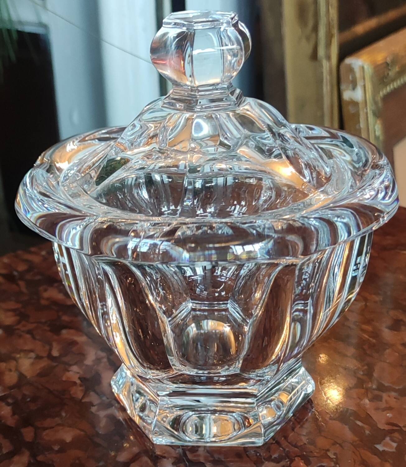 Old Baccarat crystal sugar bowl