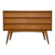 1950s vintage minimalist German walnut chest of drawers