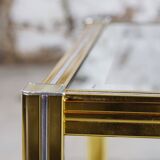 Glass and gold metal coffee table, 1970