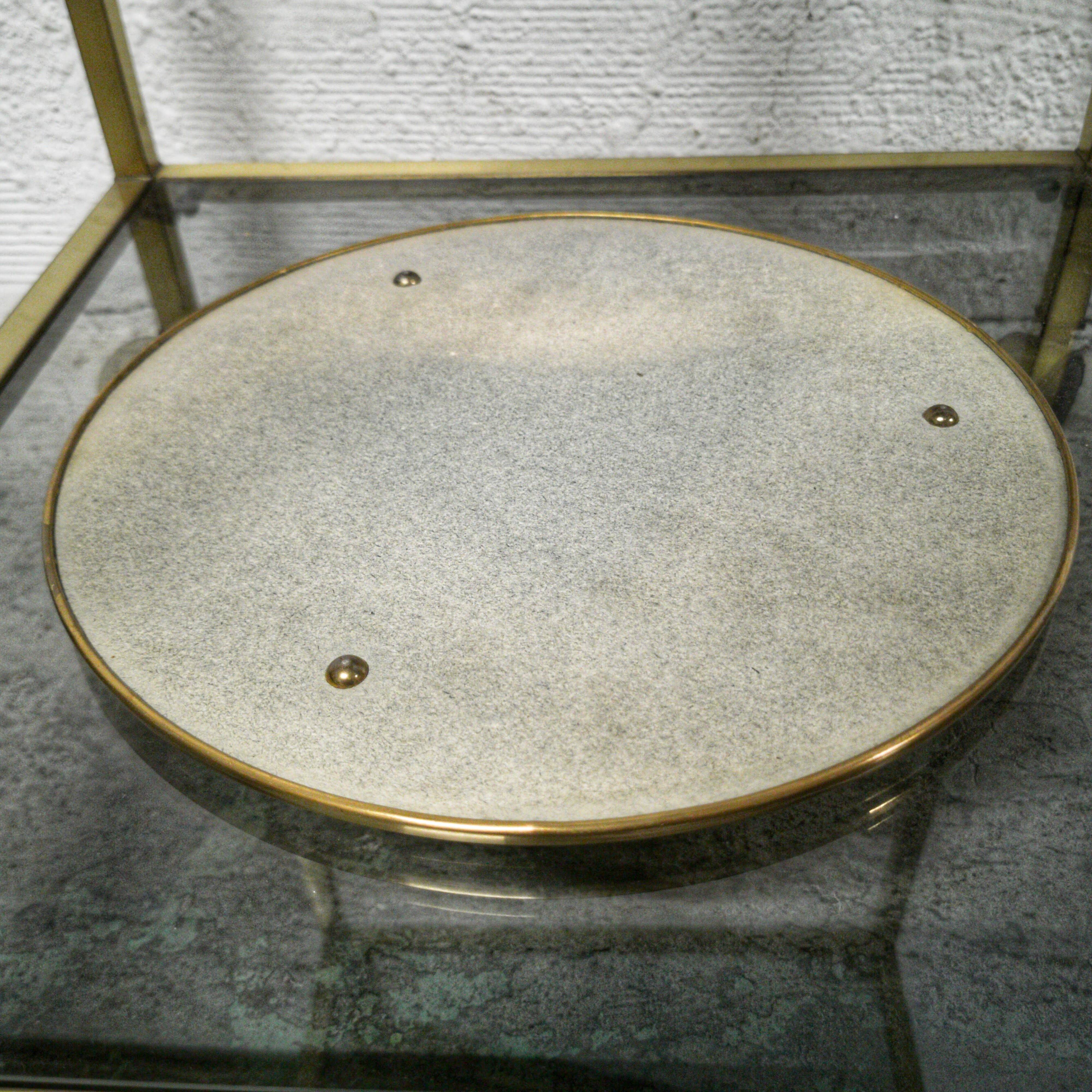Art Deco round mirror tray