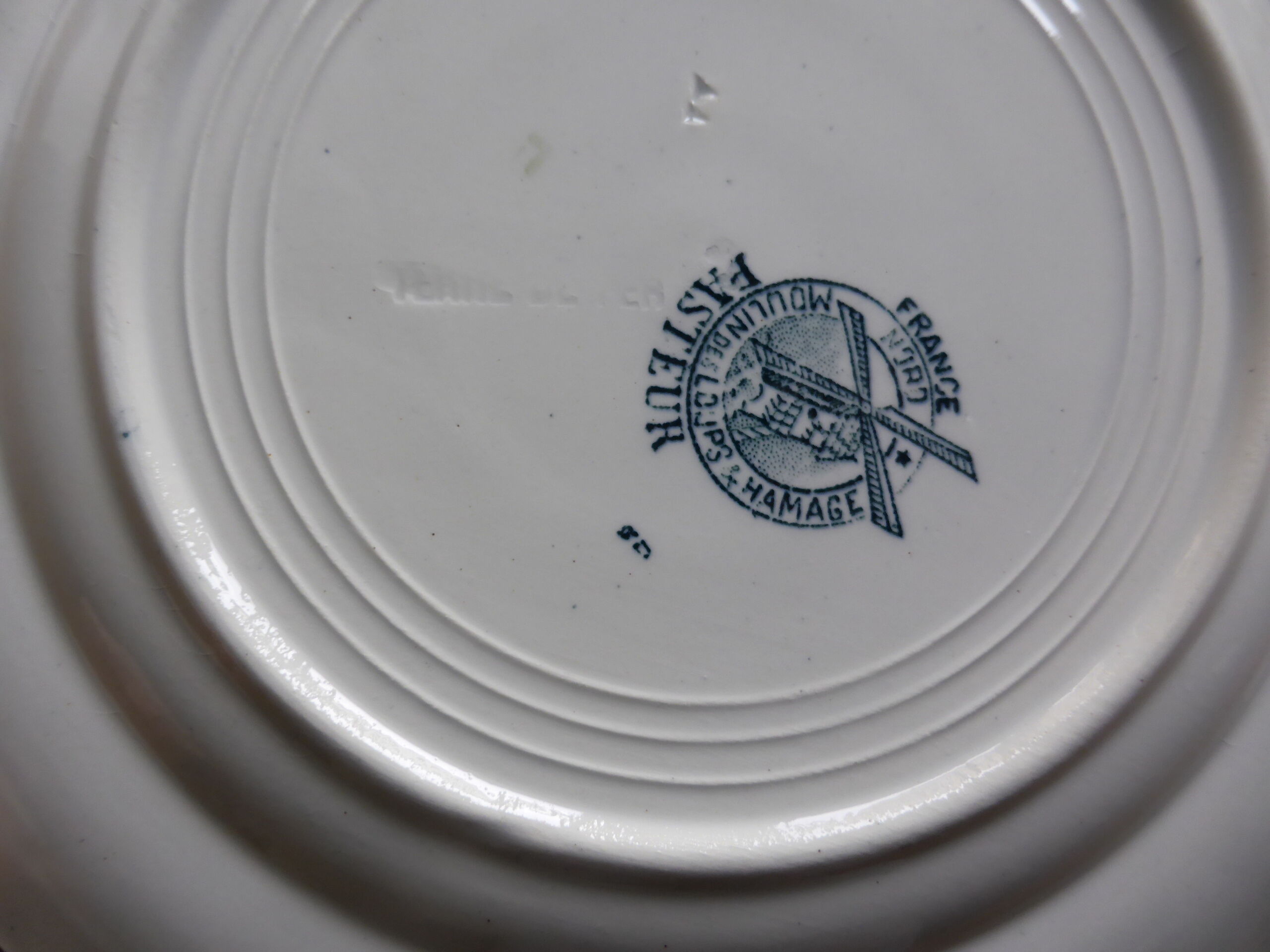 6 plates dessert in iron earth Moulin des loups model Pasteur