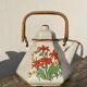 Théière japonaise 80s à décor de fleur et bambou