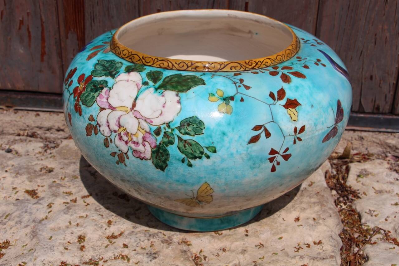 cache pot de Edmond Lachenal art nouveau