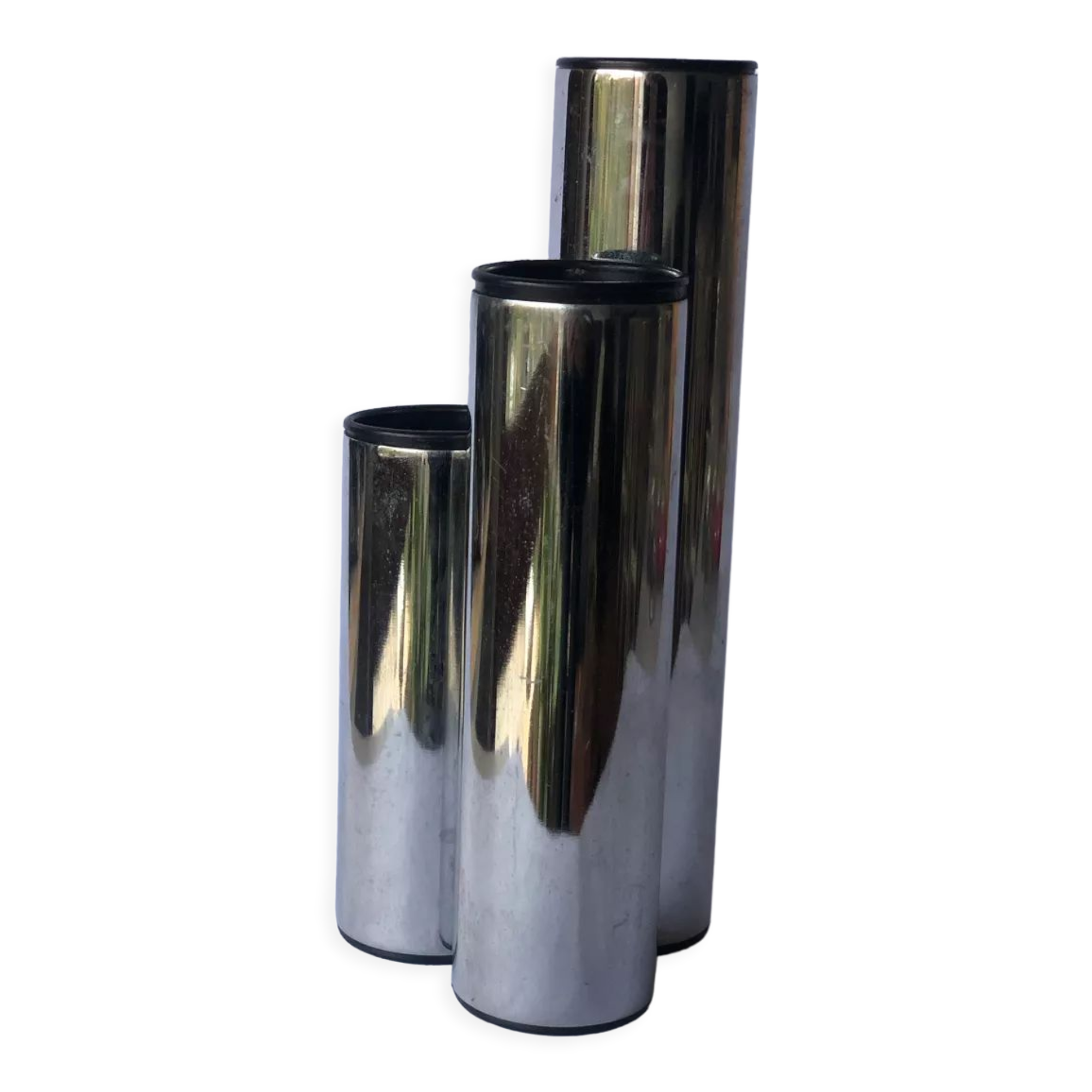 1970 metal triptych vase