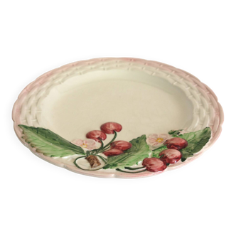 Cherry slip plate signed Francesco Guarino, 1970s