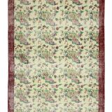 One-of-a-kind turkish handwoven vintage rug - rustic vintage charm 296x 150 cm