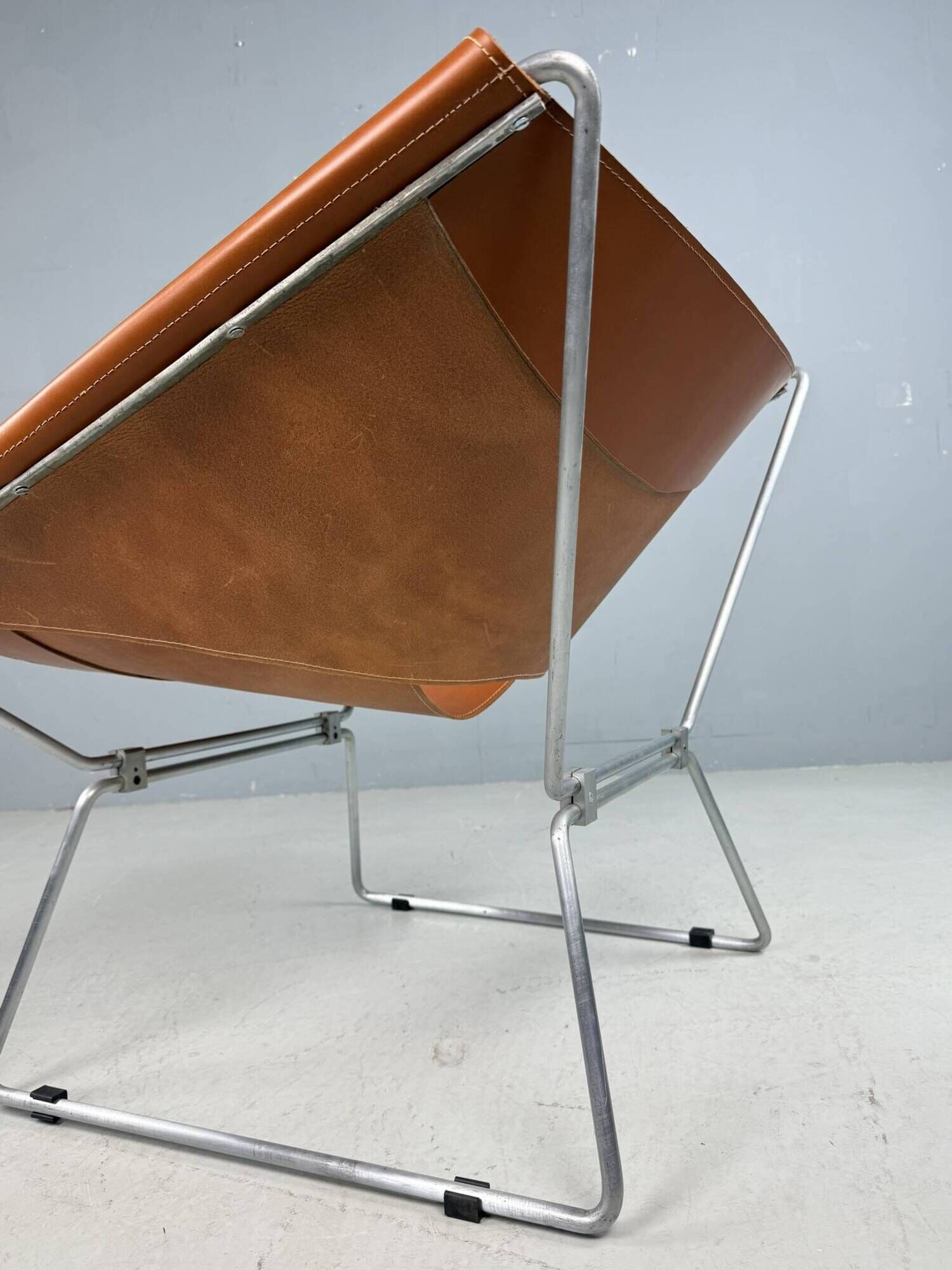 Pierre Paulin AP-14 cognac leather armchair for A. Polak, 1955