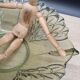 Saladier plat verre vert kaki Manage