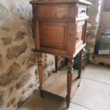 Bedside table wood and marble