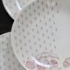 4 vintage dessert plates Sarreguemines - White earthenware with red pattern n