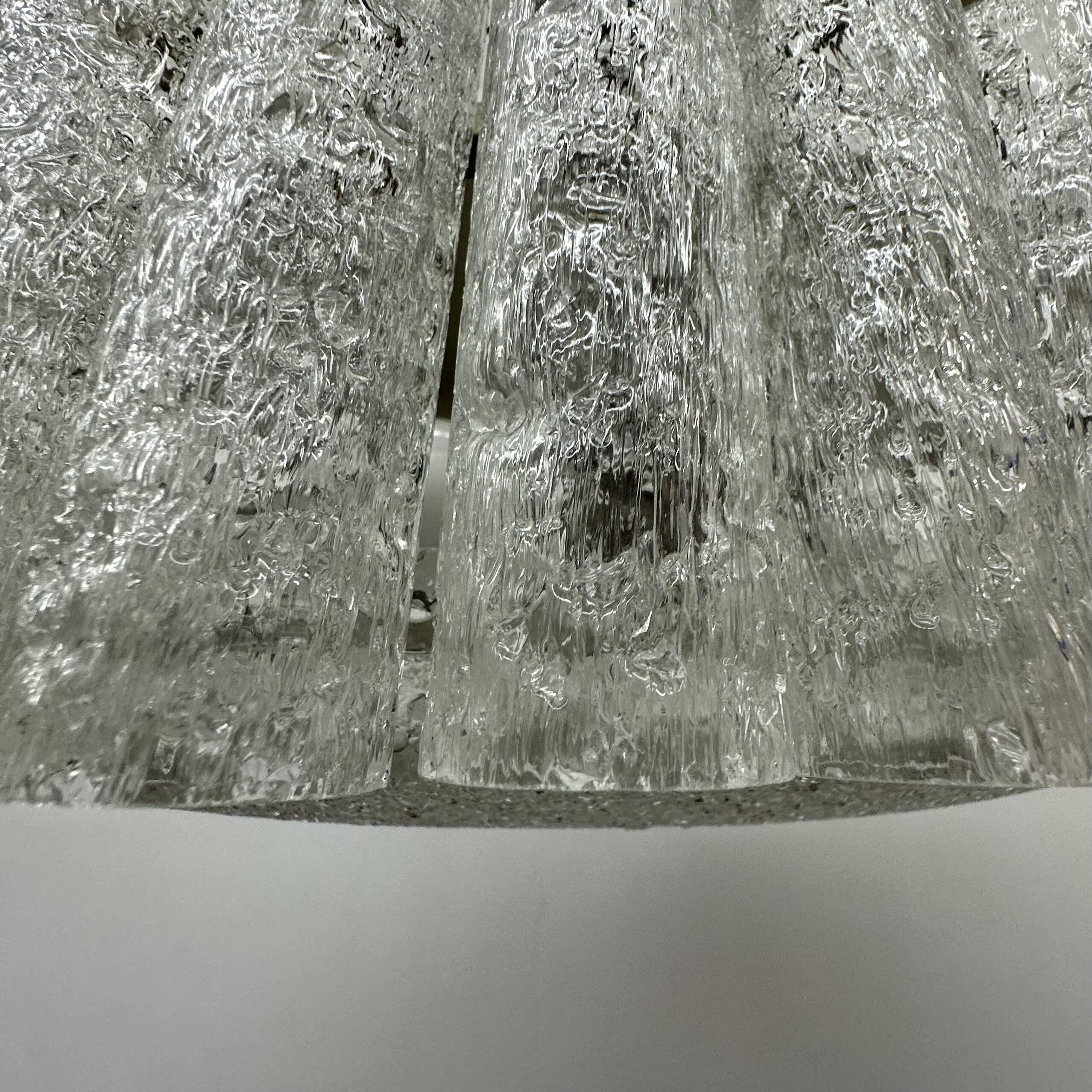 Glass Tubes Chandelier Flush mount from Doria Leuchten, 1960s