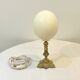 Ostrich egg on bronze stand old cabinet of curiosities lamp