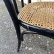 Set of 2 Bistro Chairs Style Thonet Furniture Black Wood and Cane
