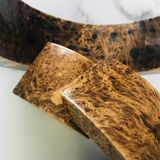 Triptych candle holders arcs wood