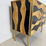 Contemporary Bamboo and Brass Chest, Italy