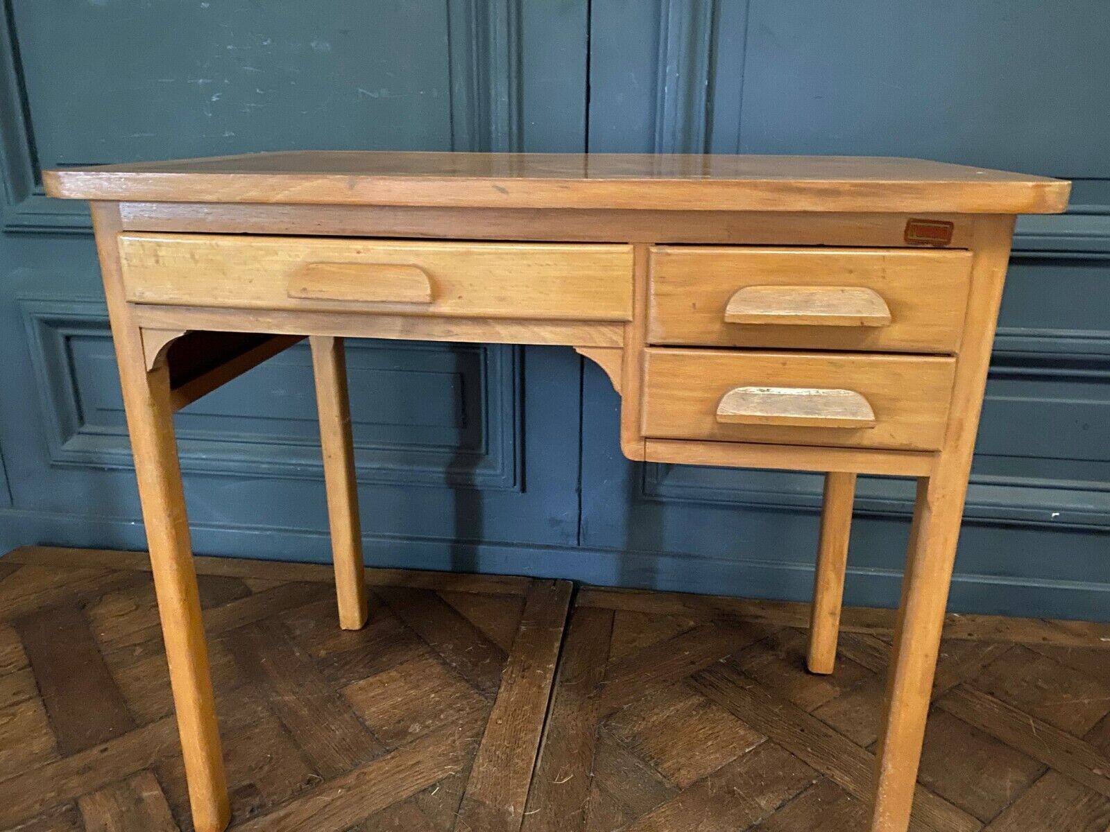 Small children's desk Forbo French design three drawers 1960