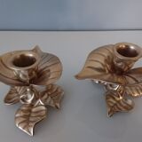 Paire de bougeoirs en laiton