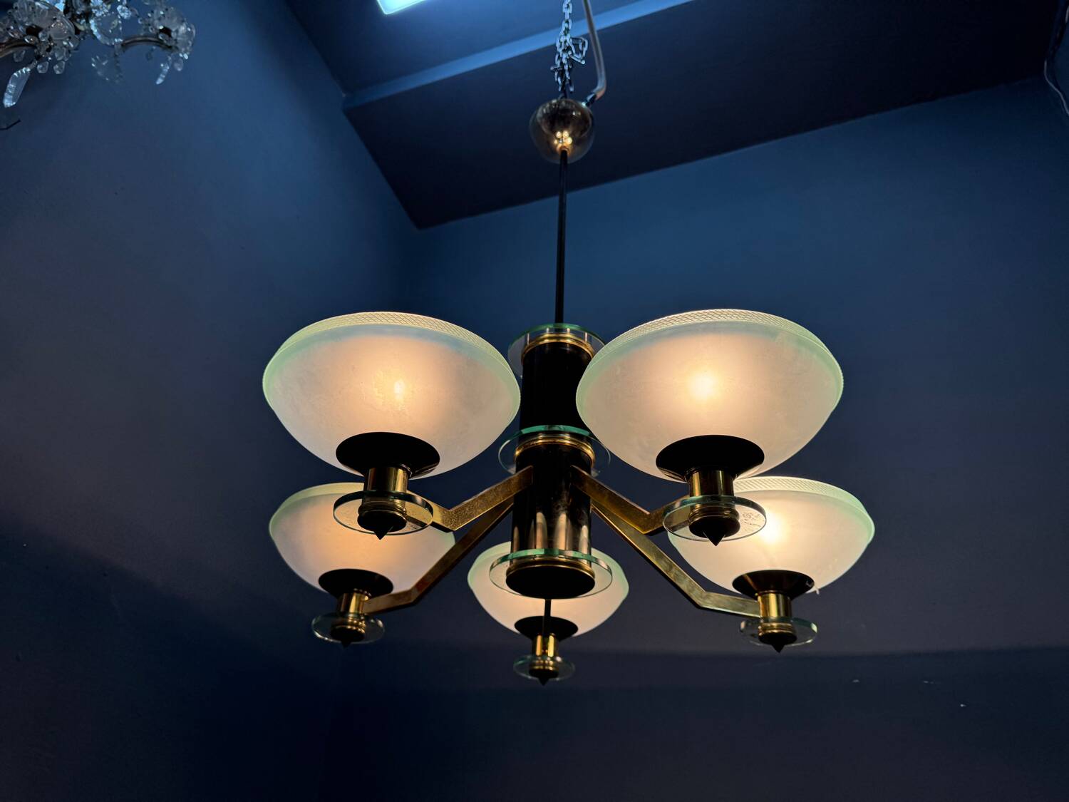 Large Art Deco Murano Glass Chandelier 1960’s