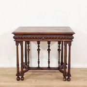 Carved walnut writer's desk in Renaissance style, late 19th century.