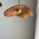 Small wavy flat leaf pendant in teak D:30