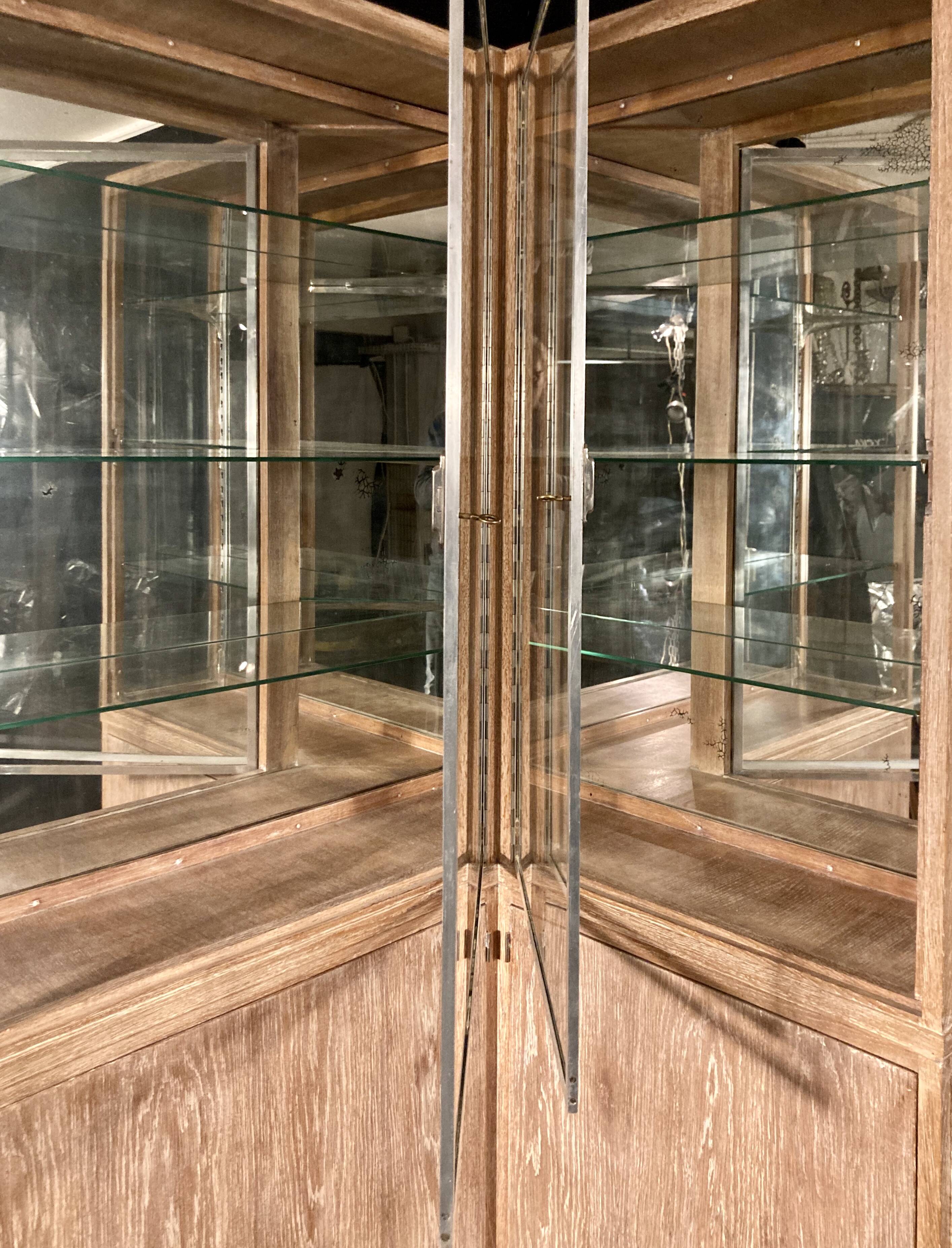 Art Deco corner display cabinet