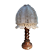 Solid wood lamp turn and cotton crochet day offal 1960/70