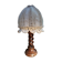 Solid wood lamp turn and cotton crochet day offal 1960/70