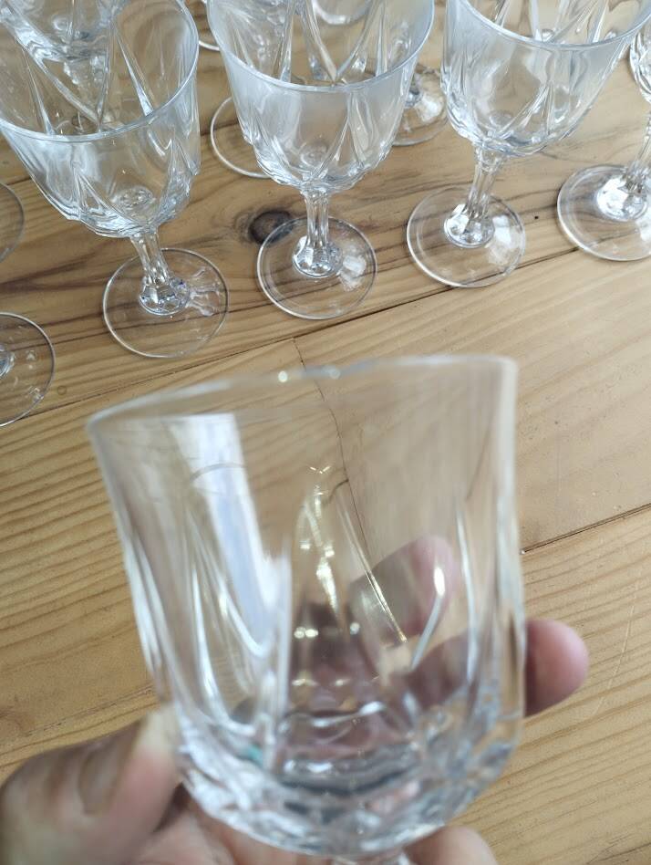 Service of 18 crystal glasses "Auteuil" – Cristal d'Arques – France