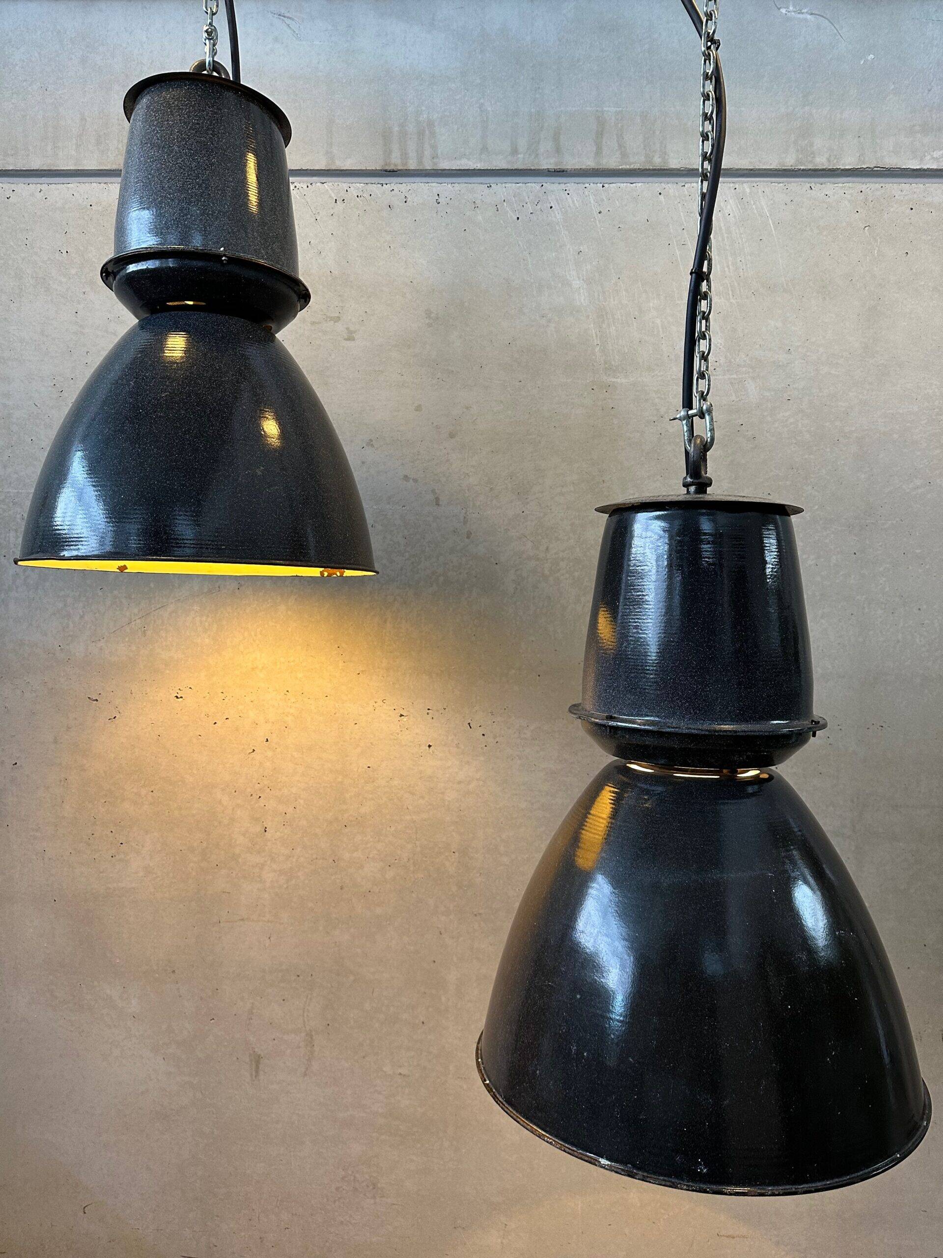 2x lampes industrielles XXL – émaillées