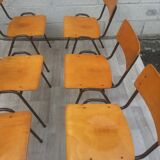 Set of 6 retro chairs in Vervoort wood